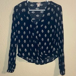 Black and White Paisley Patterned Mossimo Blouse